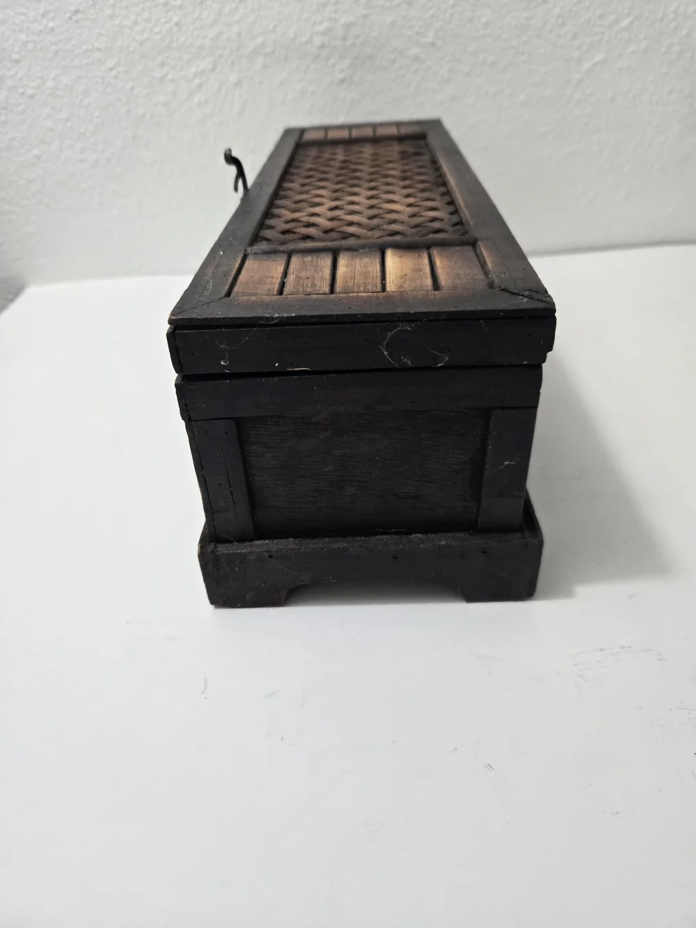 Handwoven Wooden Keepsake Box - Brown
